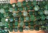 CUBS26 15 inches 8*8mm faceted cube green strawberry quartz gemstone beads