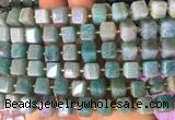 CUBS28 15 inches 8*8mm faceted cube amazonite gemstone beads