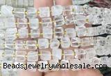 CUBS36 15 inches 7 - 8mm cube white crystal gemstone beads wholesale