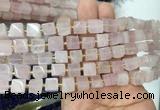 CUBS38 15 inches 6 - 7mm cube rose quartz gemstone beads wholesale