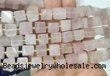 CUBS40 15 inches 8 - 9mm cube rose quartz gemstone beads wholesale