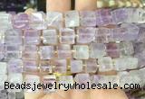 CUBS46 15 inches 8 - 9mm cube amethyst gemstone beads wholesale