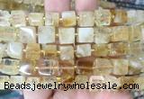 CUBS49 15 inches 8 - 9mm cube citrine gemstone beads wholesale