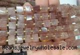 CUBS51 15 inches 7 - 8mm cube strawberry quartz gemstone beads wholesale