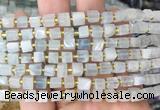 CUBS53 15 inches 6 - 7mm cube aquamarine gemstone beads wholesale