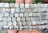 CUBS54 15 inches 7 - 8mm cube aquamarine gemstone beads wholesale