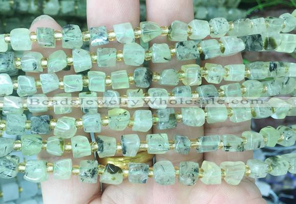 CUBS56 15 inches 6 - 7mm cube prehnite gemstone beads wholesale