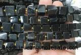 CUBS66 15 inches 7 - 8mm cube black tourmaline gemstone beads wholesale