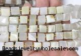 CUBS72 15 inches 7 - 8mm cube white moonstone gemstone beads wholesale