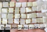 CUBS73 15 inches 8 - 9mm cube white moonstone gemstone beads wholesale