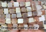 CUBS76 15 inches 8 - 9mm cube colorful moonstone gemstone beads wholesale