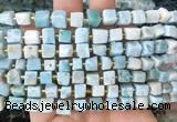 CUBS86 15 inches 6 - 7mm cube larimar gemstone beads wholesale