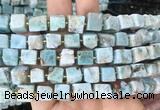 CUBS88 15 inches 8 - 9mm cube larimar gemstone beads wholesale