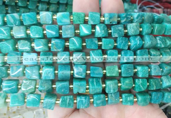 CUBS89 15 inches 6 - 7mm cube amazonite gemstone beads wholesale