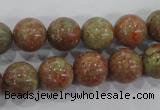CUG104 15.5 inches 12mm round Chinese unakite beads wholesale
