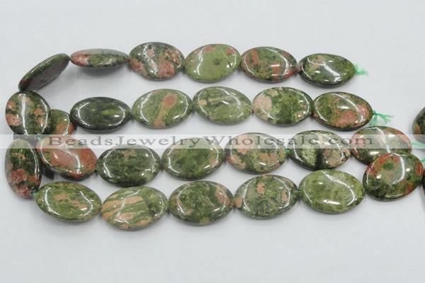 CUG63 16 inches 22*30mm oval natural unakite gemstone beads wholesale