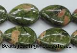 CUG70 15.5 inches 18*25mm flat teardrop unakite gemstone beads