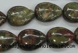 CUJ04 15.5 inches 15*20mm flat teardrop autumn jasper gemstone beads