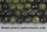 CUJ100 15.5 inches 4mm faceted round African green autumn jasper beads