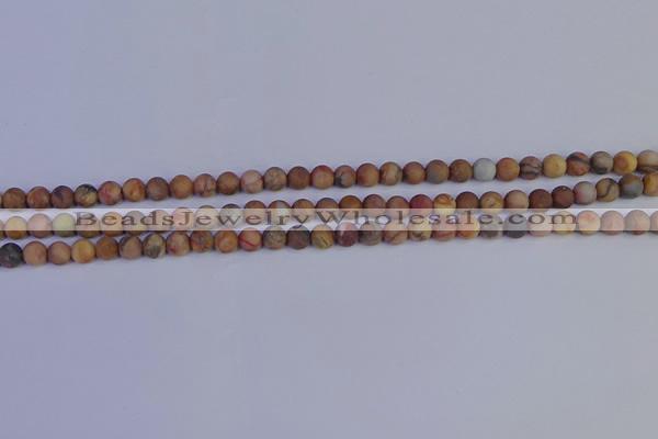 CVJ10 15.5 inches 4mm round matte venus jasper beads wholesale