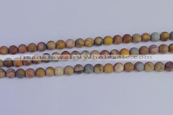 CVJ14 15.5 inches 10mm round matte venus jasper beads wholesale