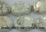 CWB01 15.5 inches 18*25mm carved oval natural white howlite gemstone beads