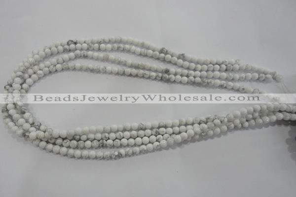 CWB200 15.5 inches 4mm round natural white howlite beads wholesale