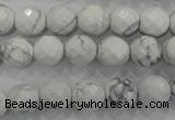 CWB213 15.5 inches 10mm faceted round natural white howlite beads