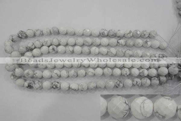 CWB213 15.5 inches 10mm faceted round natural white howlite beads