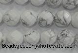 CWB214 15.5 inches 12mm faceted round natural white howlite beads