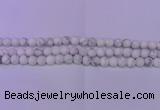 CWB220 15.5 inches 4mm round matte white howlite beads