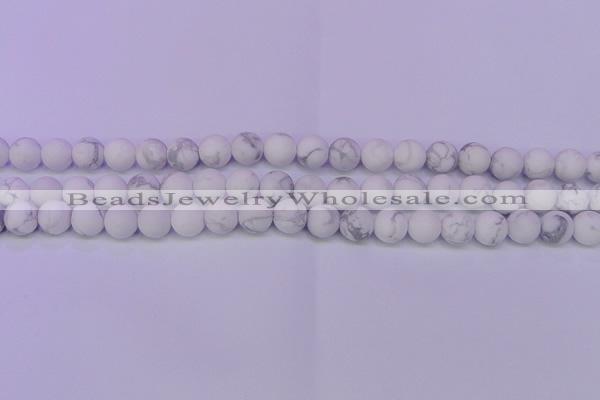 CWB220 15.5 inches 4mm round matte white howlite beads