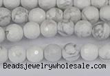 CWB231 15.5 inches 6mm faceted round white howlite beads