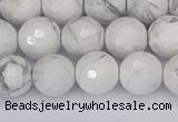 CWB232 15.5 inches 8mm faceted round white howlite beads