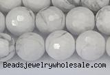 CWB233 15.5 inches 10mm faceted round white howlite beads