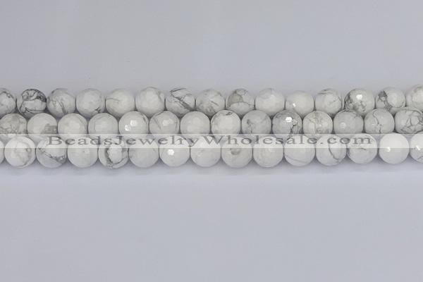 CWB233 15.5 inches 10mm faceted round white howlite beads