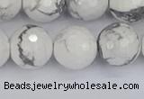 CWB234 15.5 inches 12mm faceted round white howlite beads