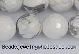 CWB235 15.5 inches 14mm faceted round white howlite beads