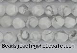 CWB238 15.5 inches 6mm faceted nuggets white howlite beads