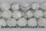 CWB239 15.5 inches 8mm faceted nuggets white howlite beads