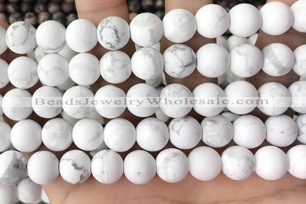 CWB253 15.5 inches 10mm round matte white howlite beads wholesale