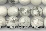 CWB265 15 inches 6mm faceted round howlite turquoise beads