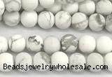 CWB270 15 inches 4mm round matte howlite turquoise beads