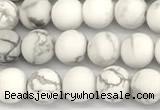 CWB271 15 inches 6mm round matte howlite turquoise beads