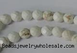 CWB300 15.5 inches 4mm faceted round howlite turquoise beads