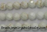 CWB302 15.5 inches 8mm faceted round howlite turquoise beads