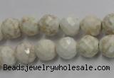 CWB303 15.5 inches 10mm faceted round howlite turquoise beads