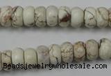 CWB322 15.5 inches 6*10mm rondelle howlite turquoise beads wholesale