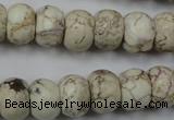 CWB323 15.5 inches 10*14mm rondelle howlite turquoise beads wholesale