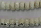 CWB327 15.5 inches 6*10mm faceted rondelle howlite turquoise beads